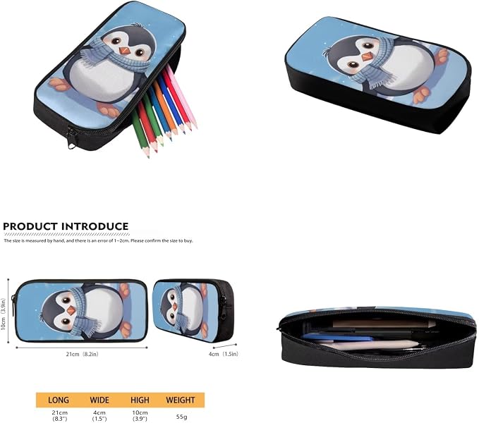 White Penguin Kindergarten Backpack for Boys with Lunchbox Grades 2 To 5 Large Capacity Kids Bookbag and Water Bottle Set Portable Lightweight Schoolbag Fit Middle School High School - Image 5