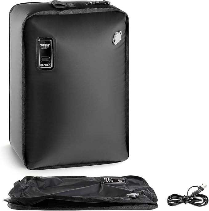 MOUNTRAX Vacuum Seal Bags for Travel with Bag-Pump Integrated Design, 43L Compression Packing Cubes for Carry-On Suitcase & Travel Backpack, Reusable IP67 Waterproof Vacuum Storage Kit, Gift Set by MOUNTRAX