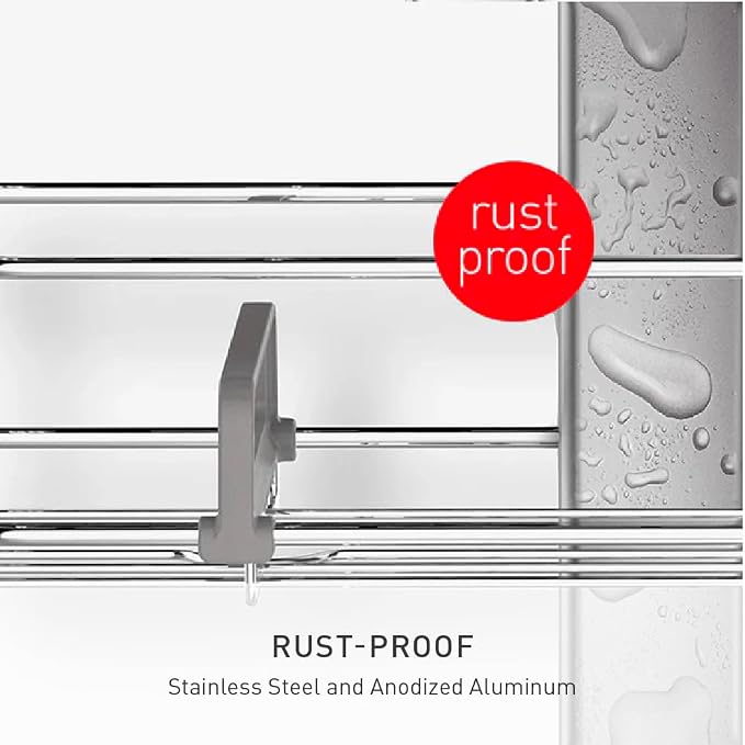 simplehuman Adjustable Shower Caddy, Stainless Steel and Anodized Aluminum - Image 5