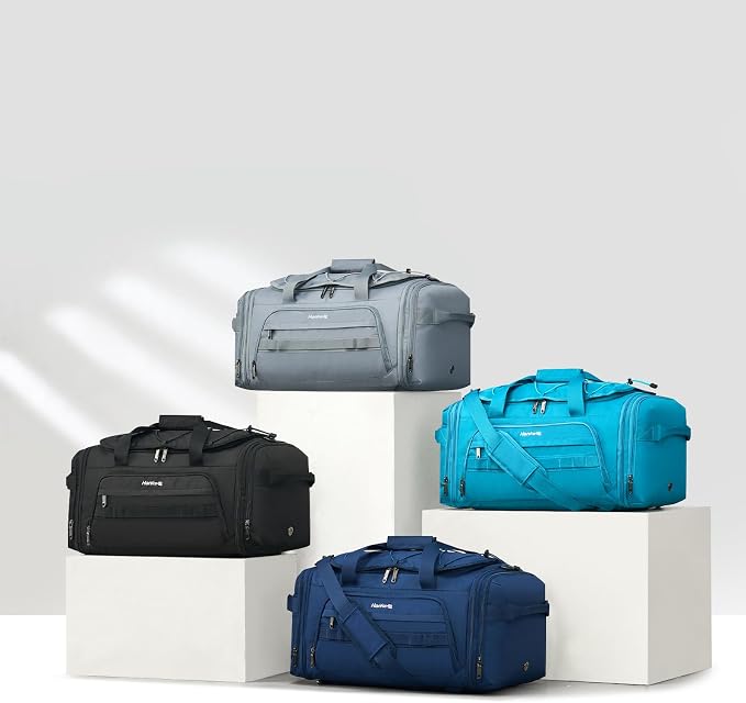 Hanke Duffle Bag for Travel, Dual Expandable 45L-55L Carry On Duffel, 3 In 1 Weekender Tote, Water Resistant Overnight Bag with 15.6" Compartment for Men Women, Caribbean Blue - Image 12