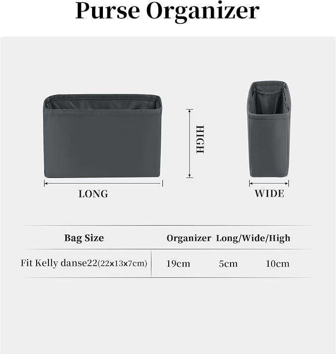 Women's Purse Organizer Insert - Satin & Lightweight Fabric with Inside Pockets, Portable for Commute, Travel, Shopping, and Evening, Multicolor Options, Fits for Kelly Danse(Grismeyer,Danse 22) - Image 7