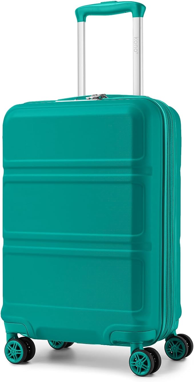 Kono Carry On Luggage 22x14x9 Airline Approved with Spinner Wheels | Lightweight PC+ABS 20 Inch Luggage with TSA Lock,Expandable Hard Shell Carry On Suitcases for Men Women,Turquoise by Kono