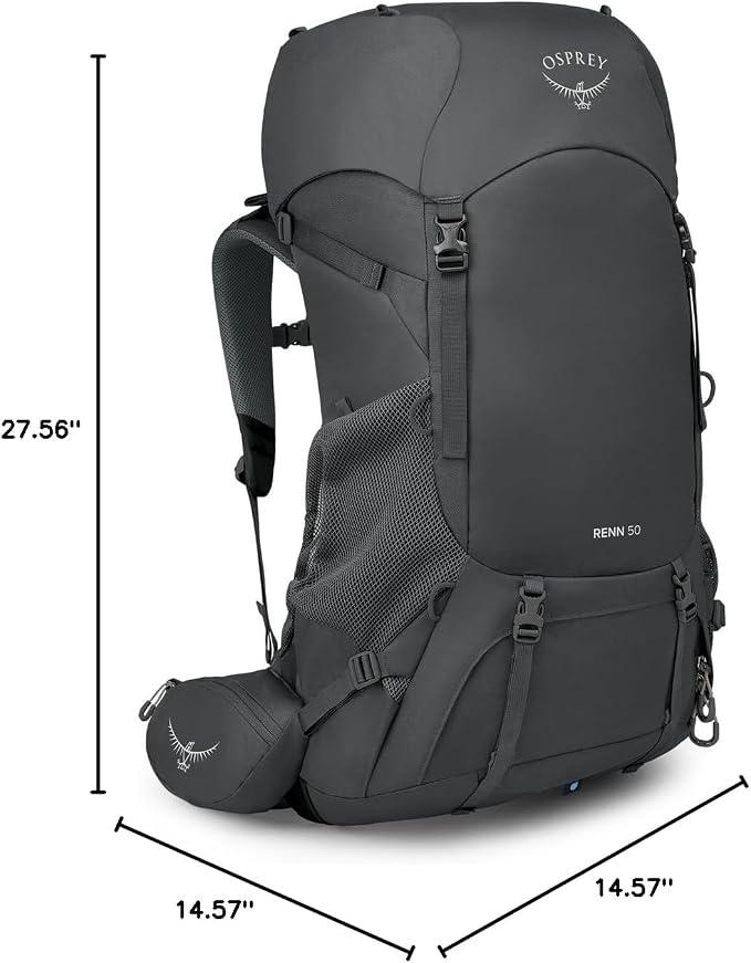Osprey Renn 50L Women's Backpacking Backpack, Dark Charcoal/Gray Wolf - Image 10