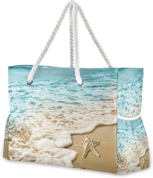 senya Large Beach Bags Totes Swim Canvas Tote Shoulder Bag Water Resistant Bags for Gym Travel Daily by senya