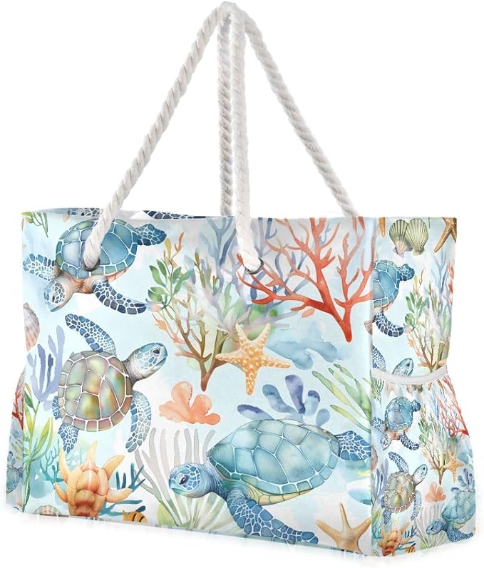 senya Large Beach Bags Totes Swim Canvas Tote Shoulder Bag Water Resistant Bags for Gym Travel Daily by senya