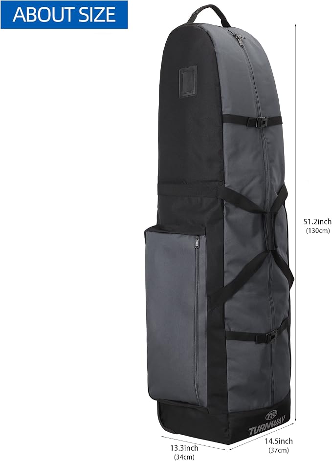 TurnWay Foldable Padded Golf Travel Bag, Heavy Duty 900D Polyester Golf Club Bag Waterproof Golf Carry Bag Cart Bag with Wheels, Soft-Sided Spacial Size for Golf Gear Transportation - Image 5