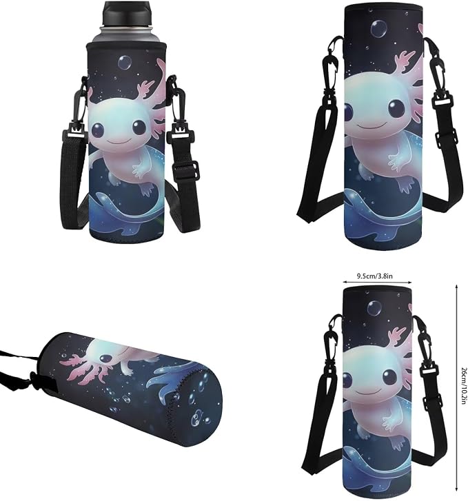 Axolotl Bookbag for Girls with Lunchbox Kids School Bag for Girls Ages 6-8 and Lunch Box Set Cute Backpack Elementary School Bookbag/Lunch Bag/Pencil Case/Water Bottle Holder for 3rd Grade - Image 7