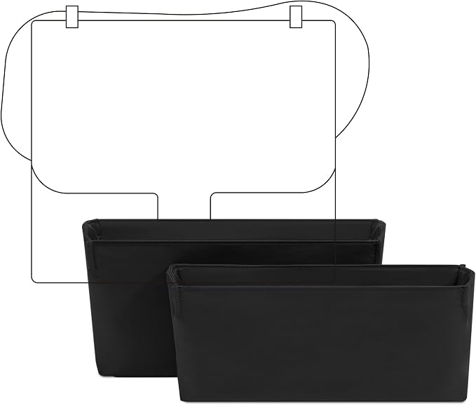 Purse Organizer Insert for HERMES Constance 19 Handbag,Custom Fit Inside Premium Matte Black Lightweight WaterResistant Tote Bag Insert by FANJIProject