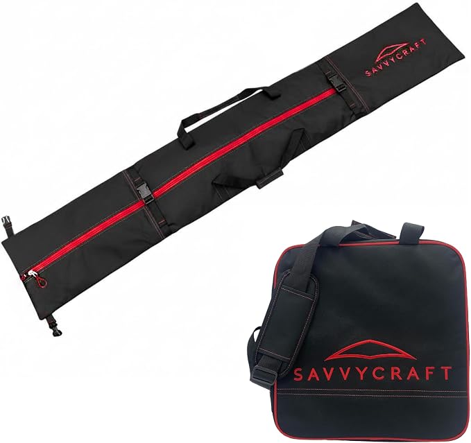 Savvycraft Padded Ski bag and Boot Bag Combo, Thick Padded Ski and Boot Bag 2-Piece Set for Protection and Easy Travel by SavvyCraft