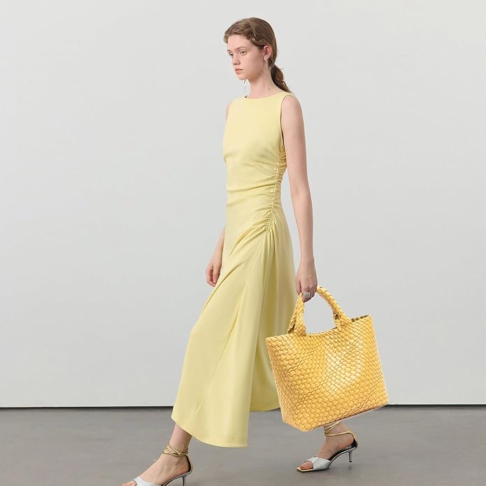 JINMANXUE Fashion Woven Bag Shopper Bag Travel Handbags and Purses Women Tote Bag Large Capacity Shoulder Bags - Image 3