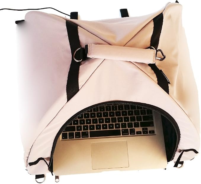 LAPTOP TENT - Portable Sun Shade & Water-Resistant Beach Bag for Outdoor Work | Heat & UV Reflective Fabric | Computer Privacy Hood & Glare Shield | Convertible Tote for Laptop, Towels, Drinks & More - Image 9
