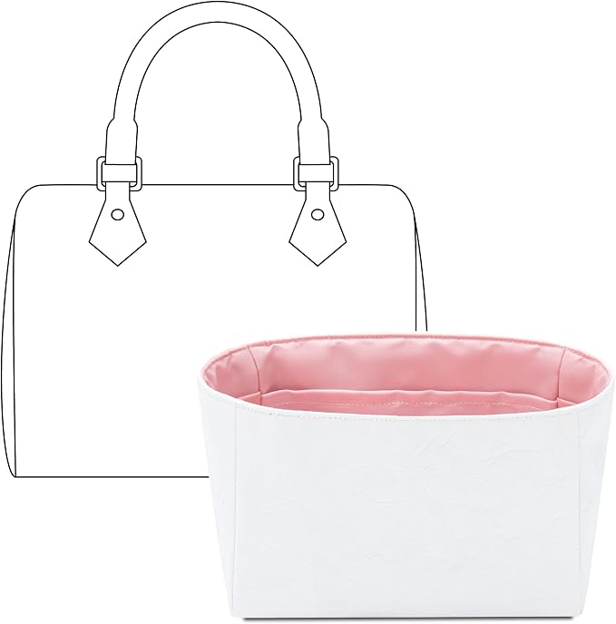 Purse Organizer Insert Compatible with LV Speedy Nano Handbag | Handcrafted DuPont™ Tyvek®, Precision 1:1 Custom Fit, Rose Sakura, Keep Bag Clean & Protected for Travel & Commute by FANJIProject