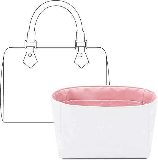 Purse Organizer Insert Compatible with LV Speedy Nano Handbag | Handcrafted DuPont™ Tyvek®, Precision 1:1 Custom Fit, Rose Sakura, Keep Bag Clean & Protected for Travel & Commute by FANJIProject