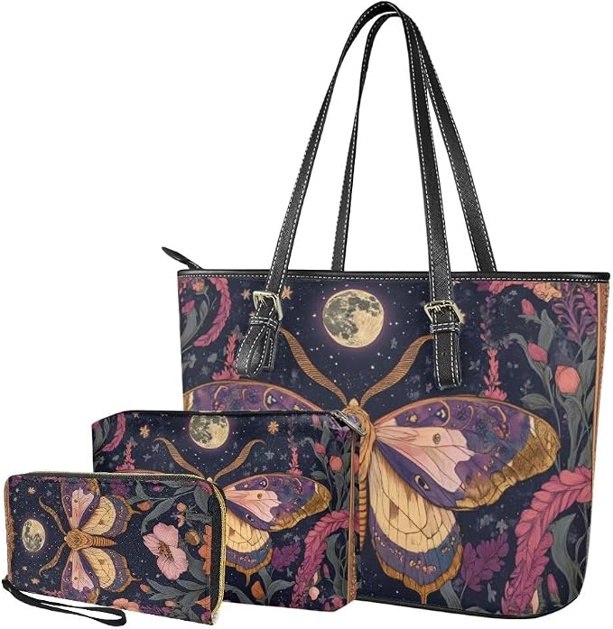 Women Purse Handbags Wallet Sets Leather Shoulder Tote Bag for Women,Top Handle Purse with Wrist Wallet Bag - Image 5