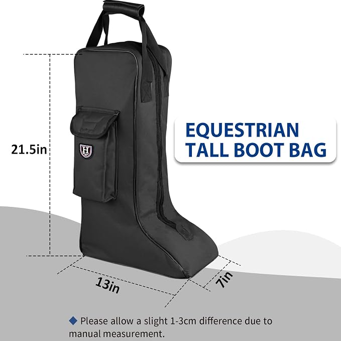Harrison Howard Tall Boot Carry Bag Protect Rider Boots for Shows Competition Travel Long-lasting Boot Bag Black - Image 6