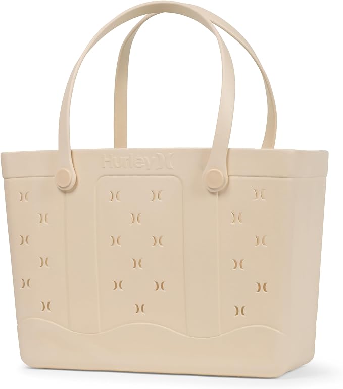 Hurley Rubber Tote Bag - Beach Bags Waterproof Sandproof, Easy-Clean Freestanding EVA Plastic, Hose-Clean, Sizes 16"-19" by Hurley
