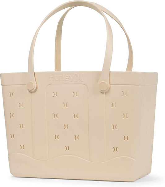 Hurley Rubber Tote Bag - Beach Bags Waterproof Sandproof, Easy-Clean Freestanding EVA Plastic, Hose-Clean, Sizes 16"-19" by Hurley