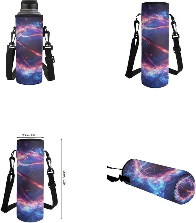 Fire Basketball Backpack for School Boys Backpack with Lunch Box Water Bottle Carrier with Strap and Soft Pencil Case 4PCS Set Bookbag with Front Pocket 17 inch Lightweight School Bag for Kids - Image 6