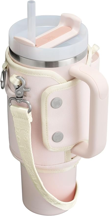 STANLEY All Day Quencher Carry All for 40 oz Tumbler with Handle | Crossbody Bag with Phone Holder Pocket, Card Sleeve & Detachable Strap | Water Bottle Carrier Bag | BPA-Free | Rose Quartz - Image 3
