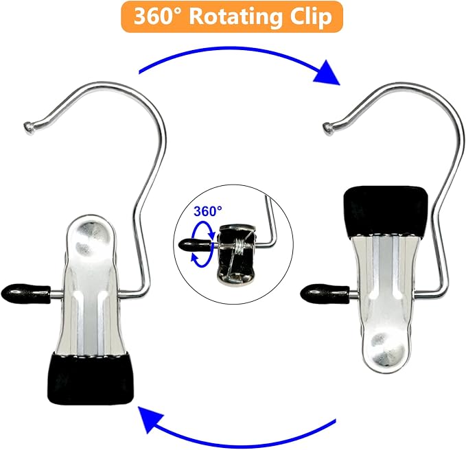 Boot Hangers for Closet, 30 Pack Hanging Clips Hook Clothes Pins for Laundry, Hanger Clips Towel Clips Boot Organizer for Home and Travel, Clothespins Clip Hangers for Pants Hats Socks Gloves - Image 3