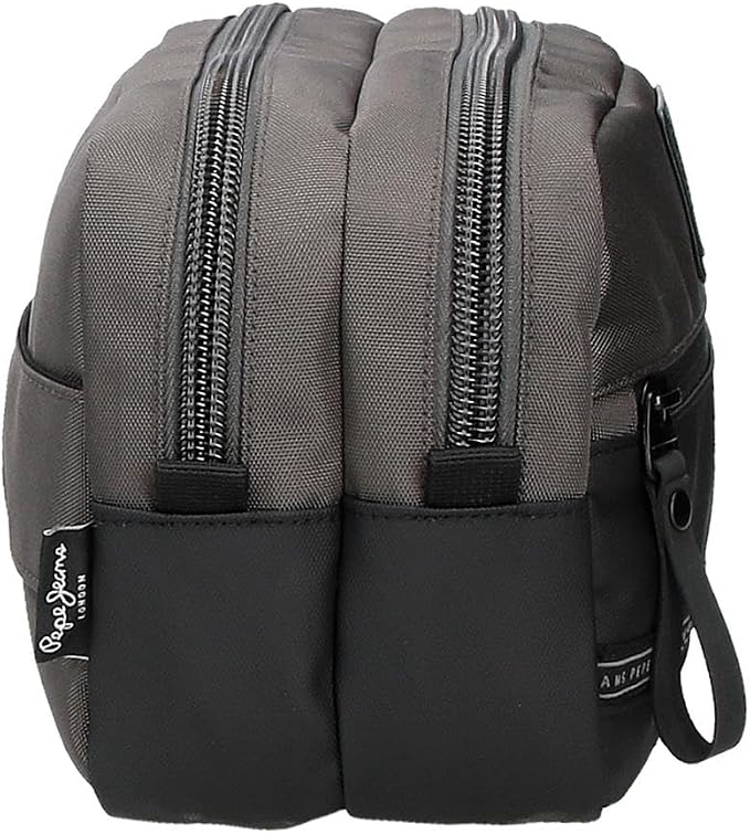 Pepe Jeans Stratford Two Compartments Adjustable Grey 26 x 16 x 12 cm Polyester Grey Talla única Toiletry Bag with Two Compartments Adjustable, Gray, Standard Size, Adjustable Toiletry Bag with Two, - Image 3