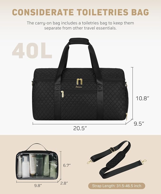 Travel Bags for Women Wide Open Large weekender Duffle Bag with Shoe Compartment Overnight Hospital Bag For Women Labor Delivery Carry on Bag Personal Item Travel Bag with Wet Pocket 3 Pcs Set - Image 7