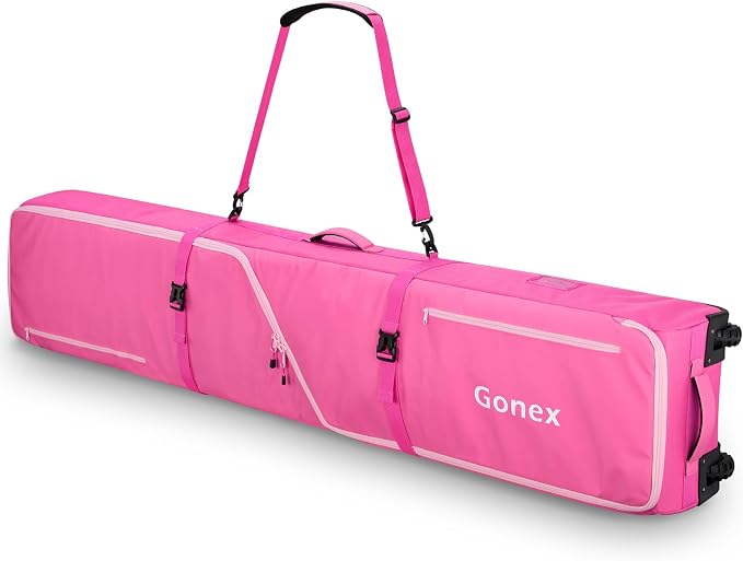 Gonex Snowboard Bag with Wheels,Adjustable Length Up to 175cm to 190cm, Fully Padded Ski Bag for Air Travel, 1200D Polyester PVC Waterproof Rolling Ski Bag with Skis Strapes - Image 8