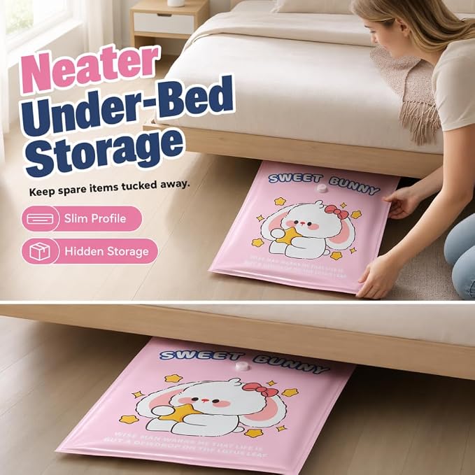 Vacuum Storage Bags with Pump, Thick Space Saver for Blanket & Comforters (4pcs + Vacuum Hand Pump) - Image 9