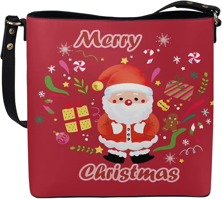 HUGS IDEA Boho Bags for Women Leather Handbag Shoulder Bucket Crossbody Purse by HUGSIDEA