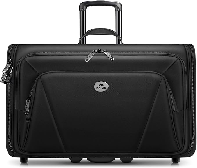 MATEIN Carry On Garment Bag with Wheels, Wheeled Garment Travel Suit Bag | For Airline Travel, 2 Packing Cubes, 22x14x9, Business 2 Wheel Luggage Suitcase, Fits 17.3" Laptop, For Men Women, Black - Image 7