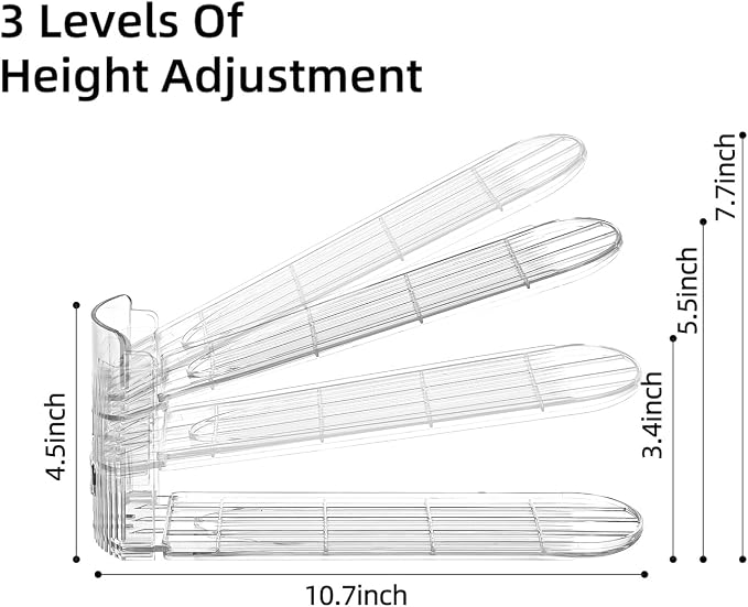 Shoe Slots Organizer，12Pack Clear Shoe Stackers for a Pair of Shoes,Adjustable Shoe Rack with Three Levels，Shoe Storage Shoe Space Saver - Image 3
