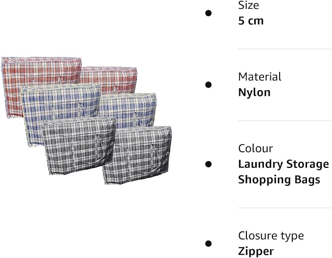 Bargain factory Laundry Bags, 10 Pack Extra Large Storage Bags With Zips, Plastic Bag Storage, Laundry Bags With Zips, Travel Laundry Bags, Washing Bags for Laundry, size 60x80 cm - Image 2