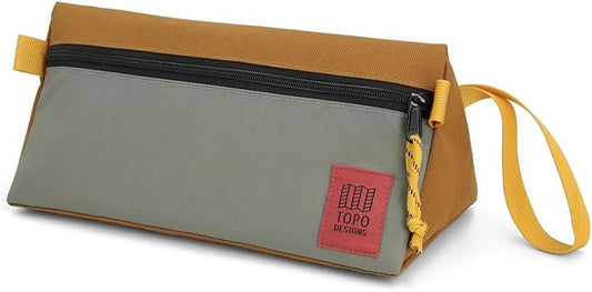 Topo Designs Dopp Kit - Travel Bag for Personal Care Essentials, Self Standing Triangular Shape, Fully Lined for Easy Cleaning, Recycled Nylon (Beetle/Spice) by TopoDesigns