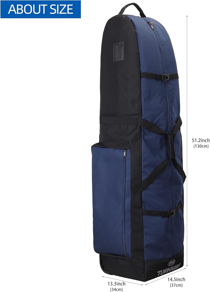 TurnWay Foldable Padded Golf Travel Bag, Heavy Duty 900D Polyester Golf Club Bag Waterproof Golf Carry Bag Cart Bag with Wheels, Soft-Sided Spacial Size for Golf Gear Transportation - Image 4