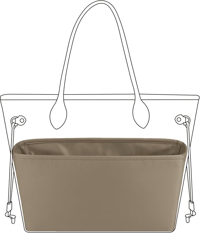DGAZ Purse Organizer Insert Fits Neverfullbag BB/PM/MM/GM，Silk Bag Organizer，Luxury Handbag & Tote Shaper(Gris tourterelle,BB) by DGAZ