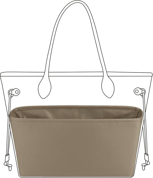DGAZ Purse Organizer Insert Fits Neverfullbag BB/PM/MM/GM，Silk Bag Organizer，Luxury Handbag & Tote Shaper(Gris tourterelle,BB) by DGAZ