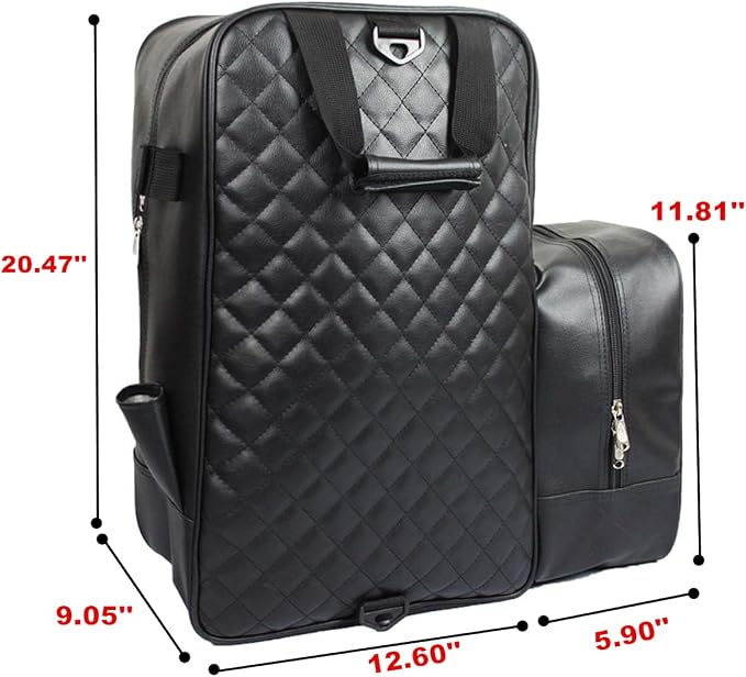 Professional Equestrian Bags Durable PU Leather Horse Riding Boots and Helmet Bag (Black) - Image 2