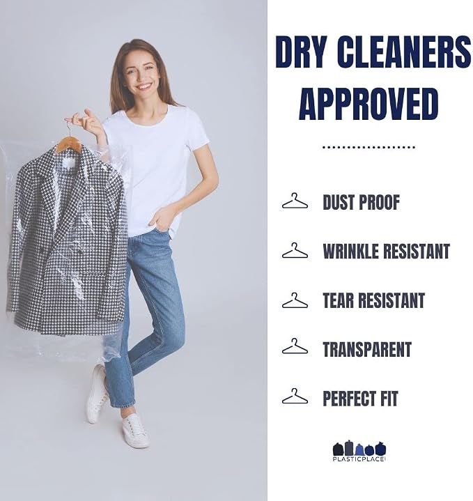 Plasticplace Clear Garment Bags, Protect Clothes from Dust, Dirt, Wrinkles, & Damage, Perfect for Dresses, Dry Cleaning, Storage, & Travel - Zippered, Made in USA 240 Count, 72" X 21" X 7" - Image 4