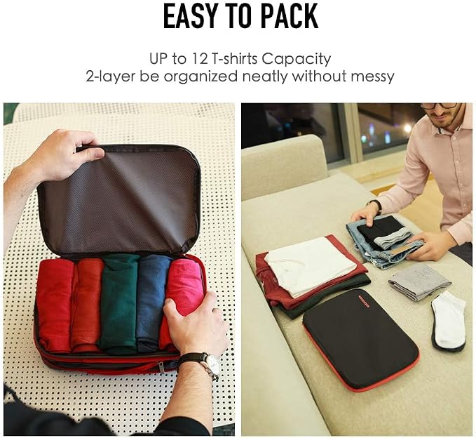 Bee Nesting BeeNesting Waterproof Compression Packing Cubes 5/6/8 sets, Large Travel Packing organizers for Carry on Luggage, 2 Sides Expandable Storage Bags - Image 4