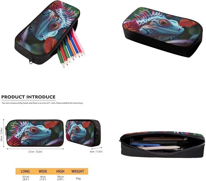 Dragon Lizard Backpack for Kids Boys Backpack with Lunch Box Water Bottle Bag and Big Pencil Case 4PCS Set Bookbag with Front Pocket for School Teens 17" Large School Bag with Side Pocket - Image 5