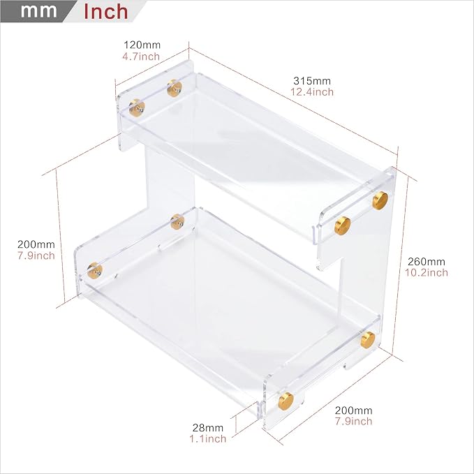 Bathroom Counter Organizer 2-Tier Bathroom Organizer Countertop Cosmetics Organizer Vanity Storage Shelf Rack for Bathroom Bedroom Kitchen - Image 2
