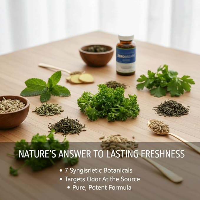 7-in-1 bad breath solution丨Zero Breath 7-in-1 Body Deodorizing Supplement,Bad Breath Capsules Eliminate Bad Breath at it's Source & Feel Confident in Every Conversation