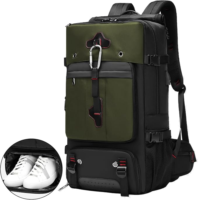 Backpack for Traveling On Airplane,Expandable Carry On Laptop Backpack for Men and Women,Outdoor Travel Bag,Green by ODSSTAIPS