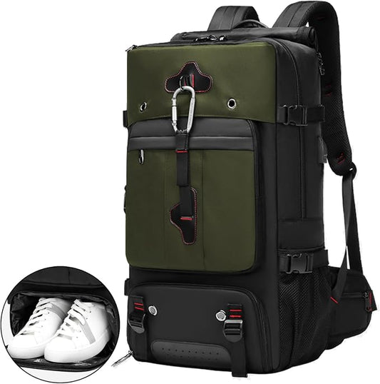 Backpack for Traveling On Airplane,Expandable Carry On Laptop Backpack for Men and Women,Outdoor Travel Bag,Green by ODSSTAIPS