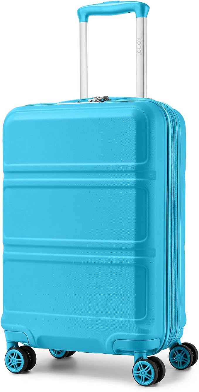Kono Carry On Luggage 22x14x9 Airline Approved with Spinner Wheels | Lightweight PC+ABS 20 Inch Luggage with TSA Lock,Expandable Hard Shell Carry On Suitcases for Men Women,Blue by Kono