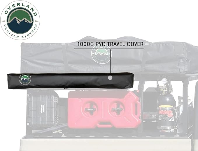 Overland Vehicle Systems HD Nomadic Car Side Shower Room with Black 1000G PVC Travel Cover, Universal L - Brackets, Dark Grey Body with Silver Inner Lining - Image 5