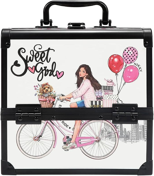 Nicole Lee Nikky Bag Multi-Tier Cosmetic Organizer Case, EIFFEL DREAMS, PVC and Aluminum Frame (SWEET GIRL) by NicoleLee