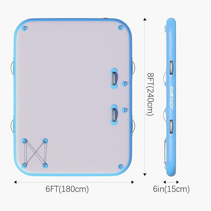 Inflatable Floating Dock Mat,6 inches Thick Inflatable Stable Platform Raft with Storage Bag None-Slip Surface for Lake Beach Pool - Image 3