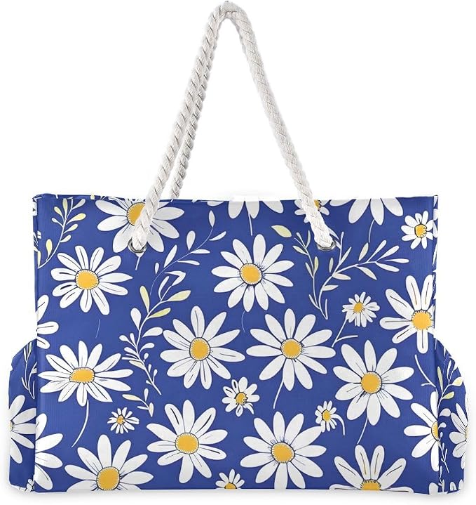 senya Large Beach Shoulder Bags Canvas Tote Water Resistant for Gym Travel Daily - Image 4