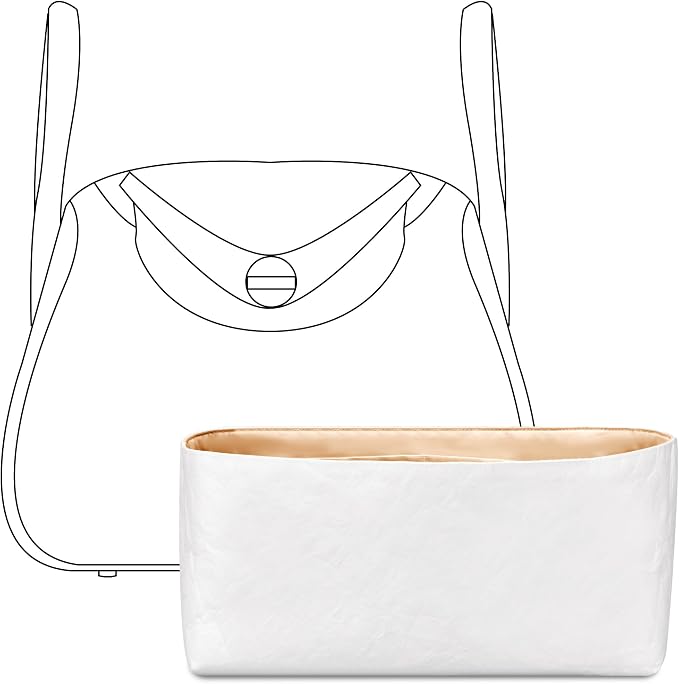 Purse Organizer Insert for HERMES Lindy Mini Handbag,Custom Fit Inside Premium Vanile Lightweight Water Resistant Tote Bag Insert by FANJIProject
